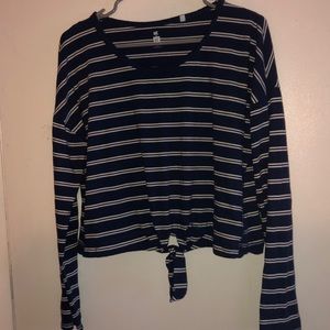 Blue Striped Crop top